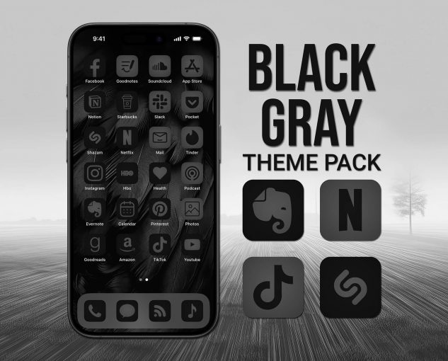 Black Gray App Icon Pack