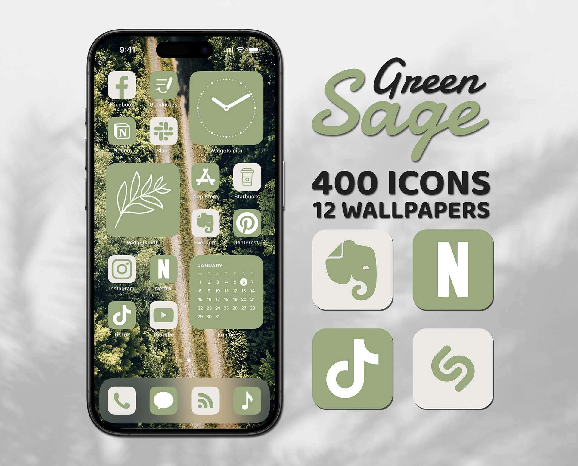 Sage Green App Icons