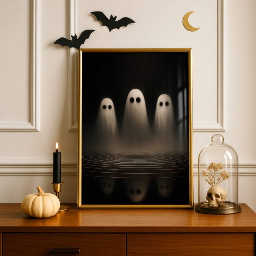 Modern Halloween Ghost Wall Art
