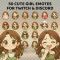 Brown Hair Girl Twitch Emotes