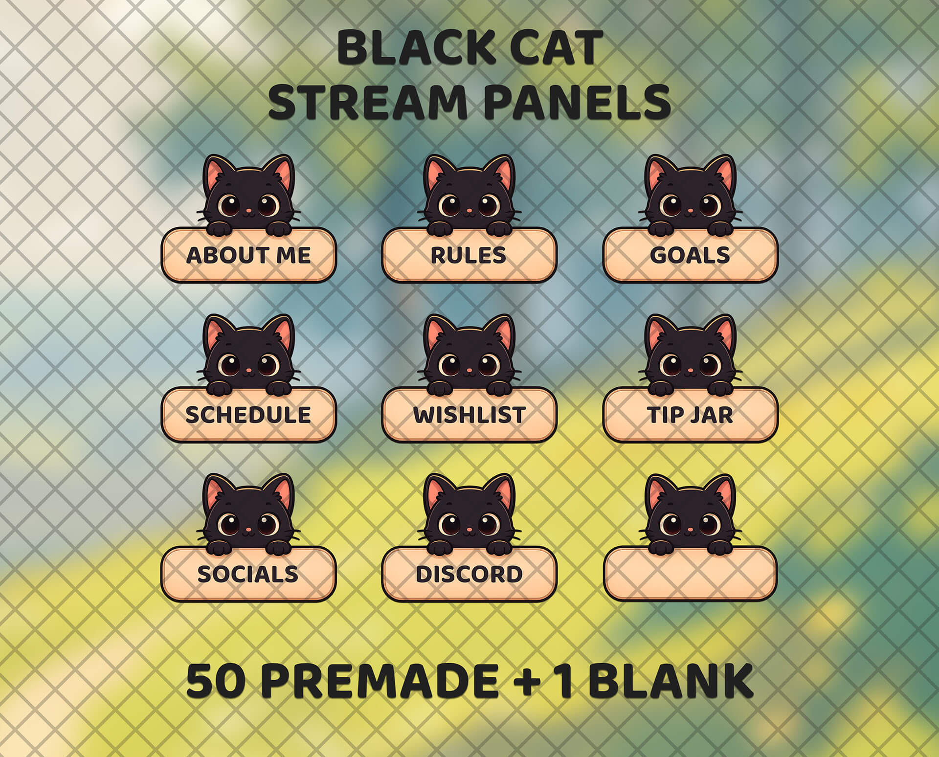 Black Cat Twitch Panels