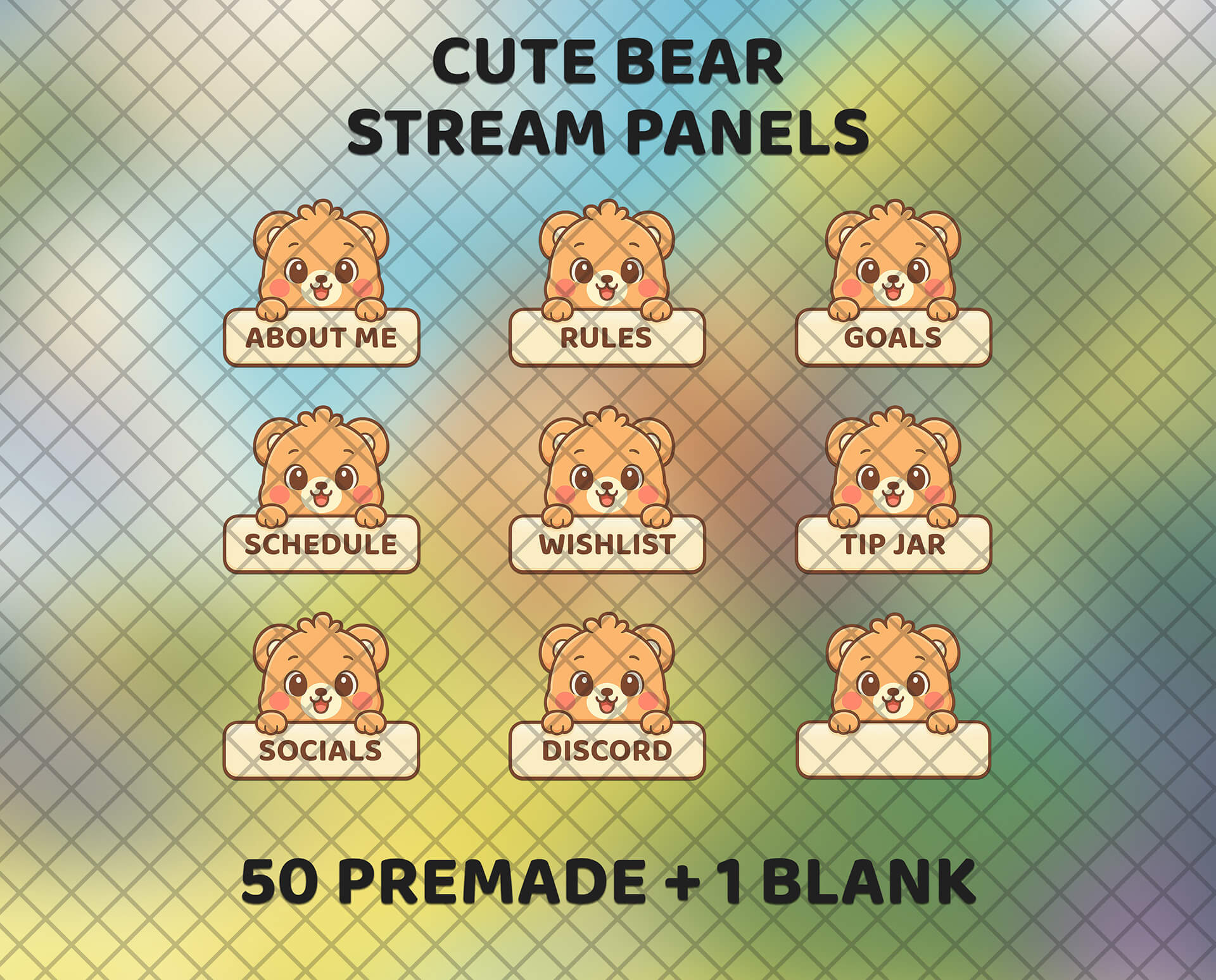 Cute Bear Twitch Panels