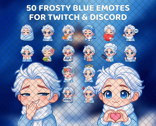Frosty Blue Chibi Emotes