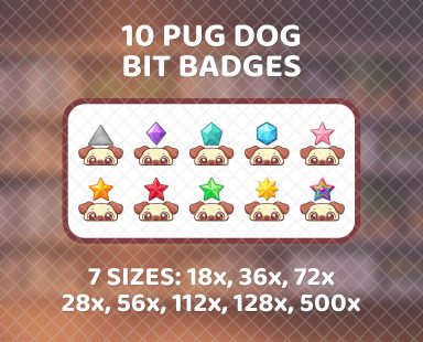 Pug Dog Bit Badges