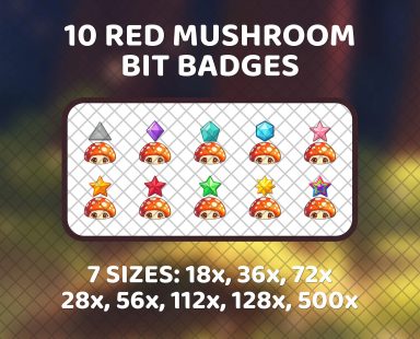 Red Mushroom Bit Badges